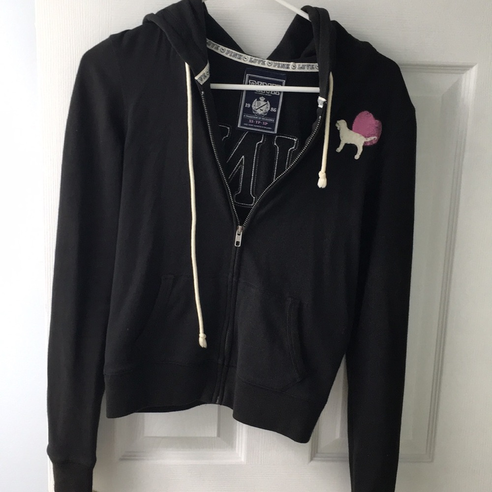 VS Pink hooded zip up